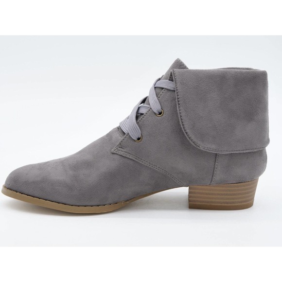 American Mettle AMS Escape Womens 6.5 Ankle Boots Gray Lace Up Fold Down Chukka - Picture 5 of 11